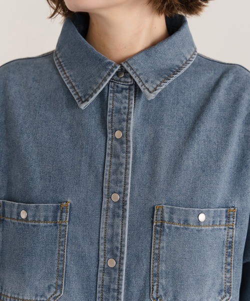 Bonjour Sagan（ボンジュールサガン）の「デニムロングワンピース（ワンピース・レディース・ブルー・FREE）」の12枚目の写真