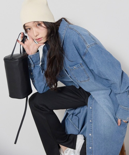 Bonjour Sagan（ボンジュールサガン）の「デニムロングワンピース（ワンピース・レディース・ブルー・FREE）」の17枚目の写真