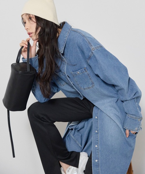 Bonjour Sagan（ボンジュールサガン）の「デニムロングワンピース（ワンピース・レディース・ブルー・FREE）」の21枚目の写真