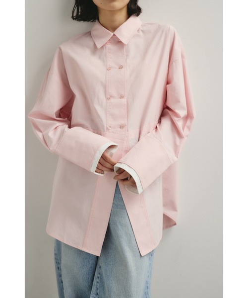 STYLEMIXER（スタイルミキサー）の「カッティングレイヤードカフスシャツ（シャツ/ブラウス・レディース・ホワイト系その他/ピンク/ブルー系その他・FREE）」の3枚目の写真