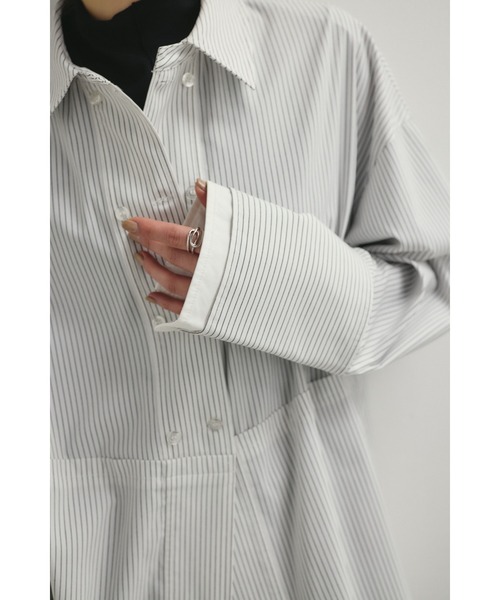 STYLEMIXER（スタイルミキサー）の「カッティングレイヤードカフスシャツ（シャツ/ブラウス・レディース・ホワイト系その他/ピンク/ブルー系その他・FREE）」の4枚目の写真