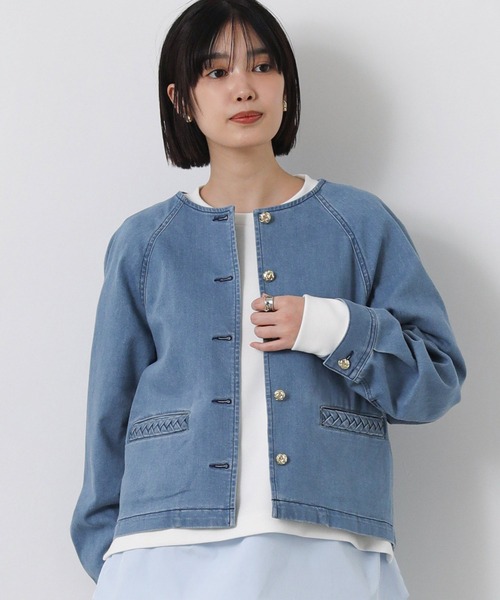 Gready Brilliant（グレディブリリアン）の「ＬＵクルーネックデニムジャケット（デニムジャケット・レディース・インディゴブルー/ブルー系・38）」の21枚目の写真