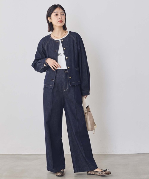 Gready Brilliant（グレディブリリアン）の「ＬＵクルーネックデニムジャケット（デニムジャケット・レディース・インディゴブルー/ブルー系・38）」の6枚目の写真