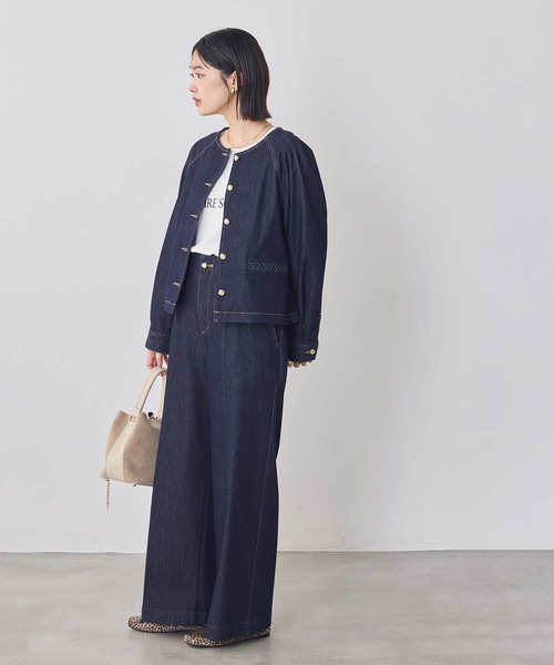 Gready Brilliant（グレディブリリアン）の「ＬＵクルーネックデニムジャケット（デニムジャケット・レディース・インディゴブルー/ブルー系・38）」の7枚目の写真