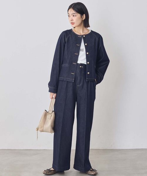 Gready Brilliant（グレディブリリアン）の「ＬＵクルーネックデニムジャケット（デニムジャケット・レディース・インディゴブルー/ブルー系・38）」の10枚目の写真