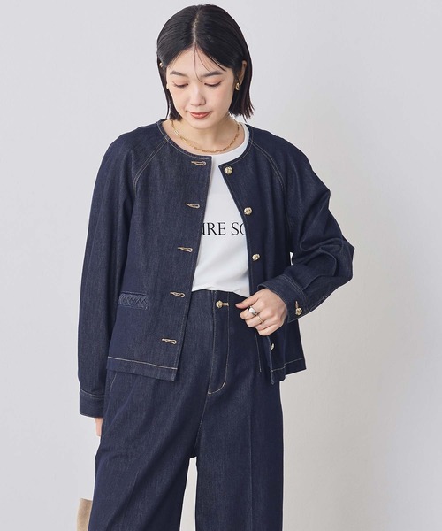 Gready Brilliant（グレディブリリアン）の「ＬＵクルーネックデニムジャケット（デニムジャケット・レディース・インディゴブルー/ブルー系・38）」の11枚目の写真