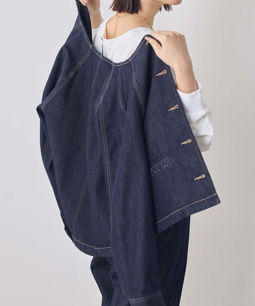 Gready Brilliant（グレディブリリアン）の「ＬＵクルーネックデニムジャケット（デニムジャケット・レディース・インディゴブルー/ブルー系・38）」の16枚目の写真