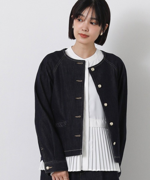 Gready Brilliant（グレディブリリアン）の「ＬＵクルーネックデニムジャケット（デニムジャケット・レディース・インディゴブルー/ブルー系・38）」の5枚目の写真