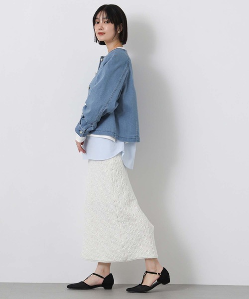 Gready Brilliant（グレディブリリアン）の「ＬＵクルーネックデニムジャケット（デニムジャケット・レディース・インディゴブルー/ブルー系・38）」の18枚目の写真