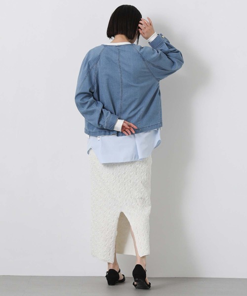 Gready Brilliant（グレディブリリアン）の「ＬＵクルーネックデニムジャケット（デニムジャケット・レディース・インディゴブルー/ブルー系・38）」の19枚目の写真