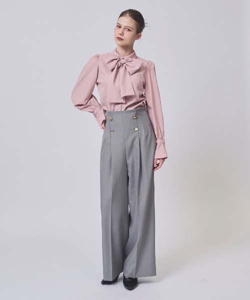 SWINGLE（スウィングル）の「フレア袖ボウタイリボンブラウス（シャツ/ブラウス・レディース・ピンク/ブルー系その他4/オフホワイト・FREE）」の11枚目の写真