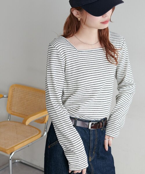 DISCOAT(ディスコート)の「【WEB限定】起毛前後2WAYネックプルオーバー(Tシャツ/カットソー・レディース・ブラック系その他/ネイビー/ピンク/ライトグレー/ホワイト/ブラック/アイボリー/グレー/グレー系その他・FREE)」の20枚目の写真