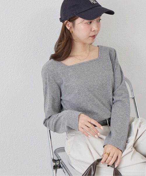 DISCOAT(ディスコート)の「【WEB限定】起毛前後2WAYネックプルオーバー(Tシャツ/カットソー・レディース・ブラック系その他/ネイビー/ピンク/ライトグレー/ホワイト/ブラック/アイボリー/グレー/グレー系その他・FREE)」の15枚目の写真