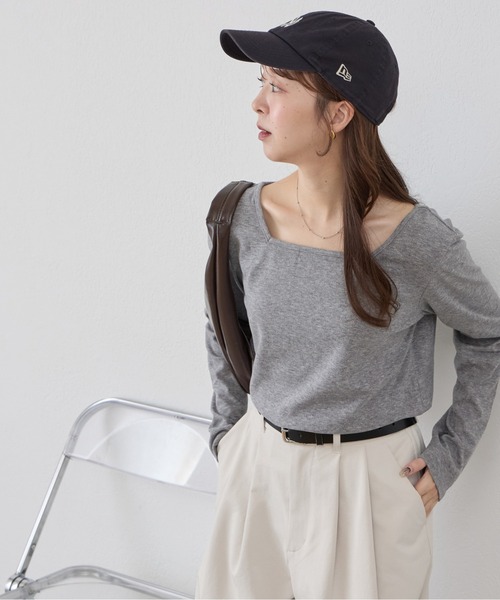 DISCOAT(ディスコート)の「【WEB限定】起毛前後2WAYネックプルオーバー(Tシャツ/カットソー・レディース・ブラック系その他/ネイビー/ピンク/ライトグレー/ホワイト/ブラック/アイボリー/グレー/グレー系その他・FREE)」の16枚目の写真