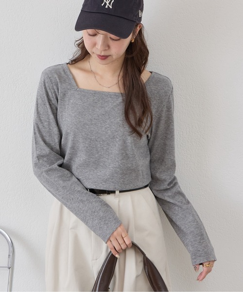 DISCOAT(ディスコート)の「【WEB限定】起毛前後2WAYネックプルオーバー(Tシャツ/カットソー・レディース・ブラック系その他/ネイビー/ピンク/ライトグレー/ホワイト/ブラック/アイボリー/グレー/グレー系その他・FREE)」の17枚目の写真