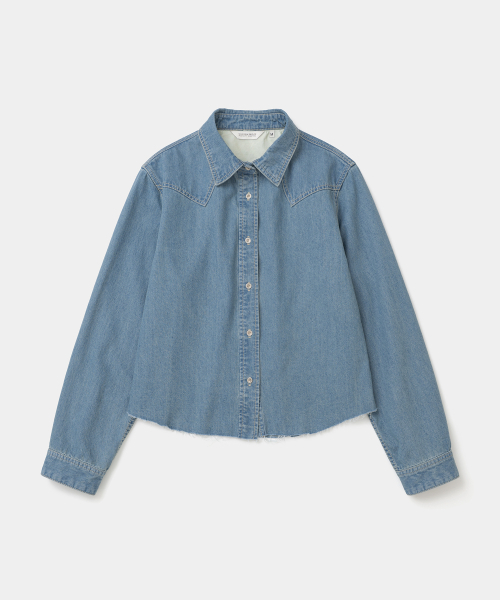 raw cut western denim shirt 8oz(womens) blue