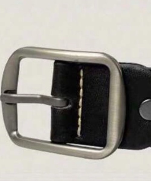 VIBGYOR（ヴィブジョー）の「【IZU】 レザーベルト ステッチ ブラック メンズ レディース ユニセックス デニム 本革 カジュアル 韓国 アメカジ（ベルト・メンズ・ブラック・FREE）」の4枚目の写真