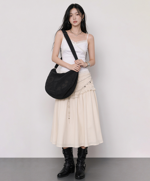 ARTISTWEAR（アーティストウェア）の「[ATW] スクリブルドローイングコットンクロスバッグ - 2COLOR（メッセンジャーバッグ・レディース・ブラウン/ブラック・FREE）」の6枚目の写真