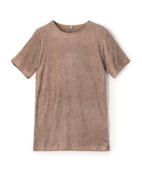 BASERANGE(ベースレンジ)の「BASERANGE ベロア ハーフスリーブプルオーバー(Tシャツ/カットソー・レディース・ベージュ・M)」の1枚目の写真