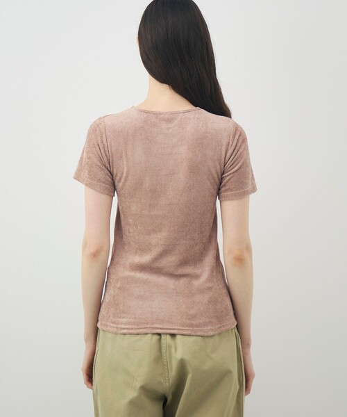 BASERANGE(ベースレンジ)の「BASERANGE ベロア ハーフスリーブプルオーバー(Tシャツ/カットソー・レディース・ベージュ・M)」の5枚目の写真