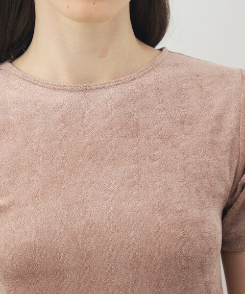 BASERANGE(ベースレンジ)の「BASERANGE ベロア ハーフスリーブプルオーバー(Tシャツ/カットソー・レディース・ベージュ・M)」の6枚目の写真