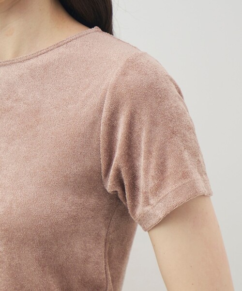 BASERANGE(ベースレンジ)の「BASERANGE ベロア ハーフスリーブプルオーバー(Tシャツ/カットソー・レディース・ベージュ・M)」の8枚目の写真