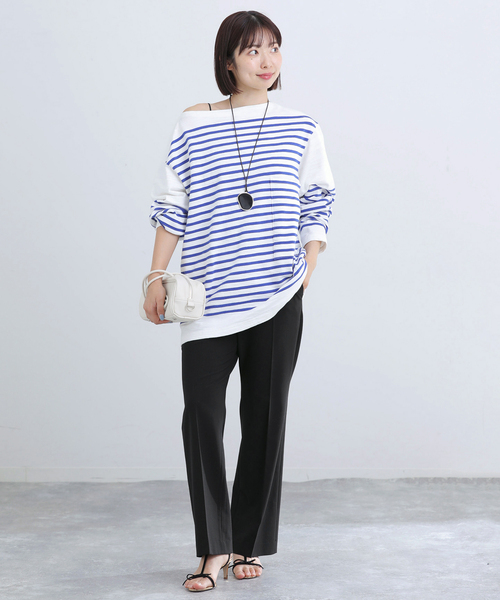 IENA（イエナ）の「ウォッシャブル セミフレアパンツ（スラックス・レディース・グレー/ブラック・34/38/36）」の3枚目の写真