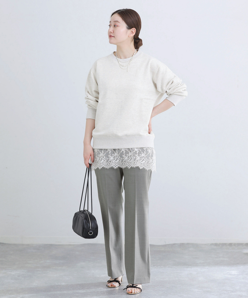 IENA（イエナ）の「ウォッシャブル セミフレアパンツ（スラックス・レディース・グレー/ブラック・34/38/36）」の5枚目の写真