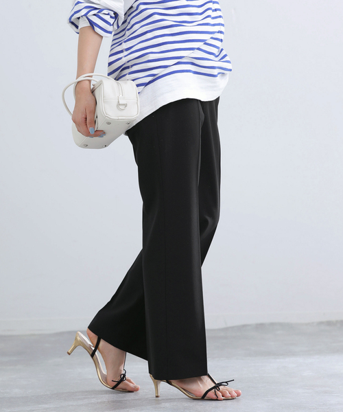 IENA（イエナ）の「ウォッシャブル セミフレアパンツ（スラックス・レディース・グレー/ブラック・34/38/36）」の9枚目の写真