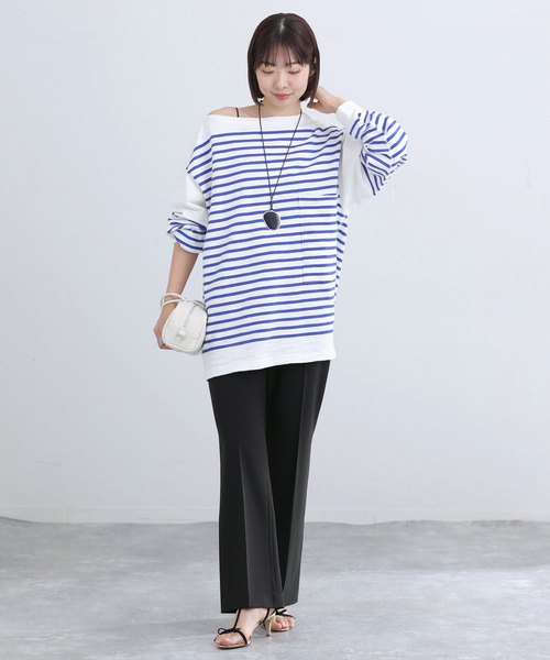 IENA（イエナ）の「ウォッシャブル セミフレアパンツ（スラックス・レディース・グレー/ブラック・34/38/36）」の10枚目の写真