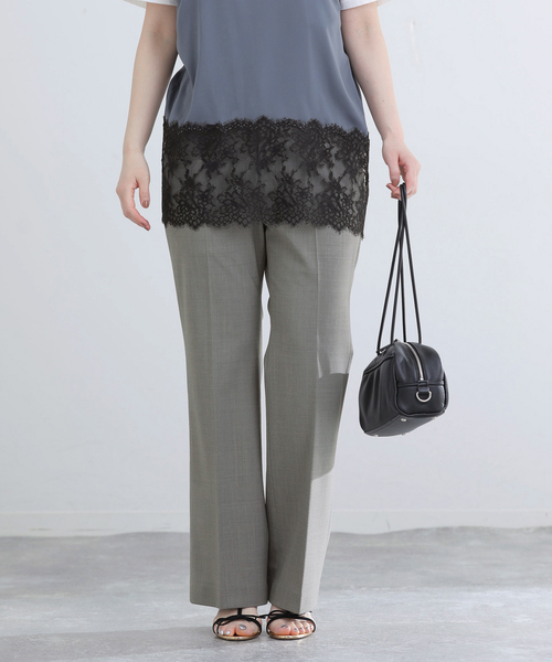 IENA（イエナ）の「ウォッシャブル セミフレアパンツ（スラックス・レディース・グレー/ブラック・34/38/36）」の13枚目の写真