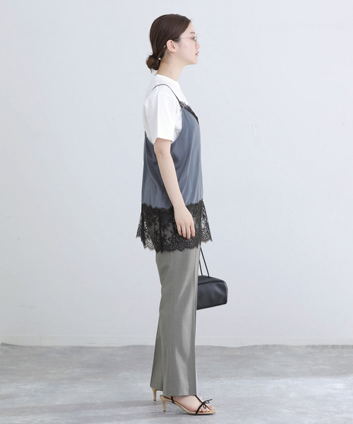 IENA（イエナ）の「ウォッシャブル セミフレアパンツ（スラックス・レディース・グレー/ブラック・34/38/36）」の18枚目の写真