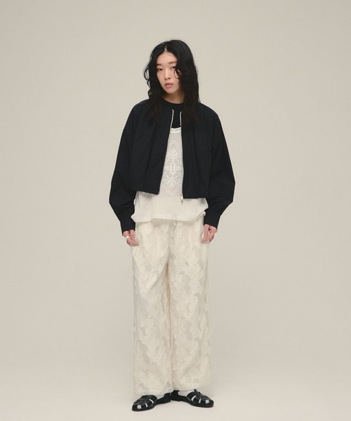 eL(エル)の「【eL】Floral Cut Jacquard Pants/659506(その他パンツ・レディース・ブラック/オフホワイト・FREE)」の3枚目の写真