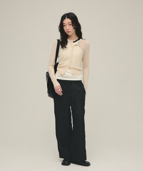 eL(エル)の「【eL】Floral Cut Jacquard Pants/659506(その他パンツ・レディース・ブラック/オフホワイト・FREE)」の5枚目の写真