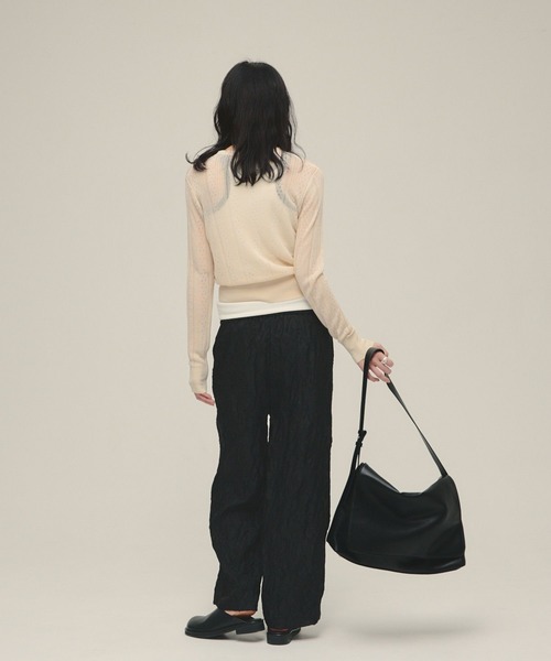 eL(エル)の「【eL】Floral Cut Jacquard Pants/659506(その他パンツ・レディース・ブラック/オフホワイト・FREE)」の7枚目の写真