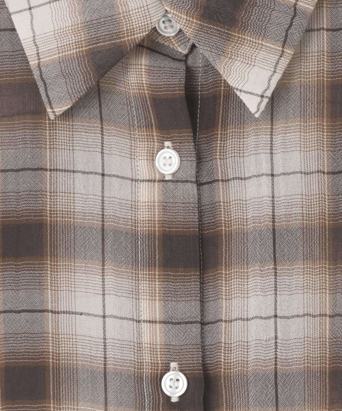 LOWRYS FARM（ローリーズファーム）の「シアーチェックシャツショート  647625（シャツ/ブラウス・レディース・ブルー/ブラウン/ベージュ・FREE）」の20枚目の写真