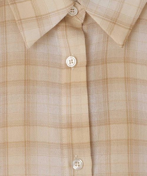 LOWRYS FARM（ローリーズファーム）の「シアーチェックシャツショート  647625（シャツ/ブラウス・レディース・ブルー/ブラウン/ベージュ・FREE）」の18枚目の写真