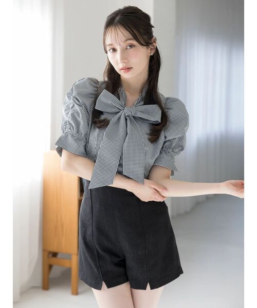 dazzlin（ダズリン）の「ペプラムタックボウタイブラウス（シャツ/ブラウス・レディース・その他1/ブルー/オフホワイト/グリーン/ピンク・FREE）」の20枚目の写真