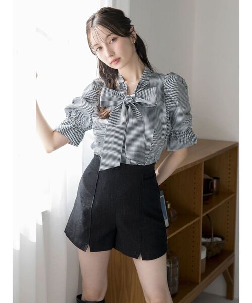 dazzlin（ダズリン）の「ペプラムタックボウタイブラウス（シャツ/ブラウス・レディース・その他1/ブルー/オフホワイト/グリーン/ピンク・FREE）」の22枚目の写真