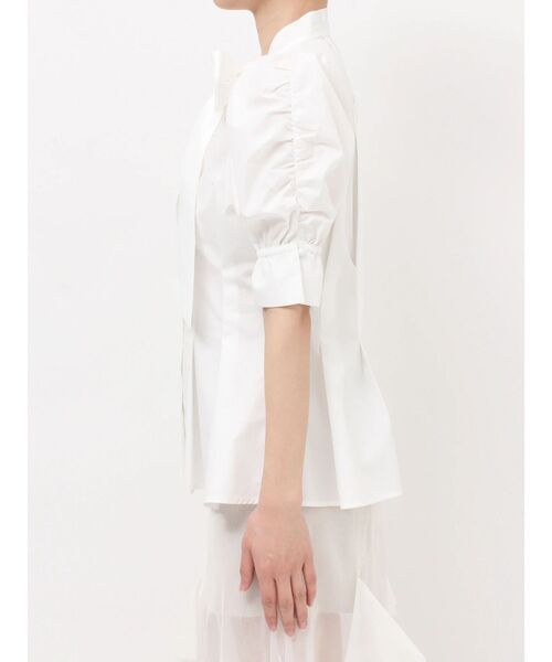 dazzlin（ダズリン）の「ペプラムタックボウタイブラウス（シャツ/ブラウス・レディース・その他1/ブルー/オフホワイト/グリーン/ピンク・FREE）」の7枚目の写真