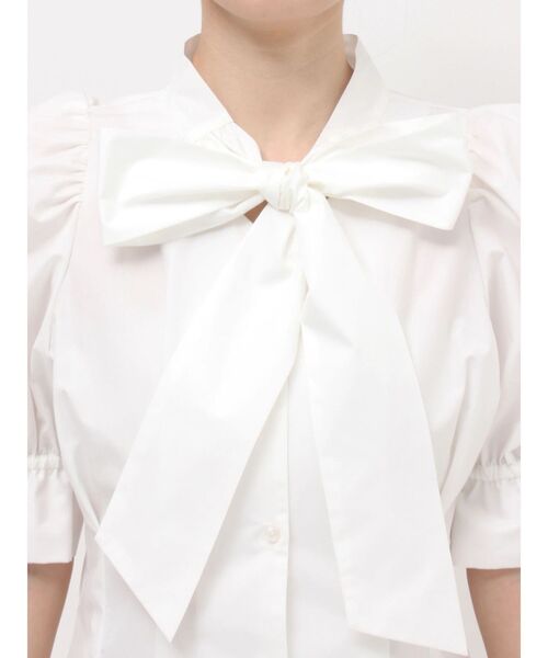 dazzlin（ダズリン）の「ペプラムタックボウタイブラウス（シャツ/ブラウス・レディース・その他1/ブルー/オフホワイト/グリーン/ピンク・FREE）」の9枚目の写真