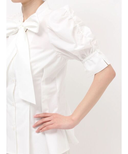 dazzlin（ダズリン）の「ペプラムタックボウタイブラウス（シャツ/ブラウス・レディース・その他1/ブルー/オフホワイト/グリーン/ピンク・FREE）」の10枚目の写真