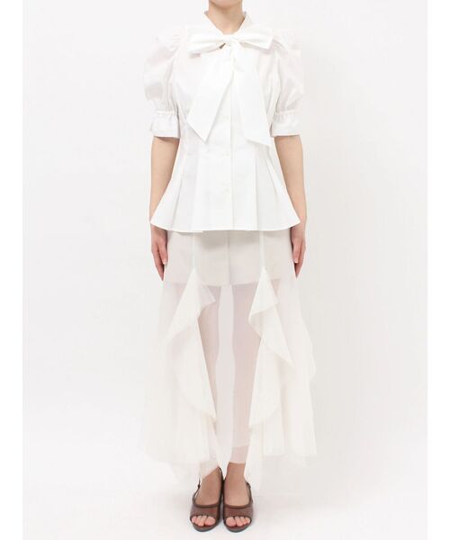 dazzlin（ダズリン）の「ペプラムタックボウタイブラウス（シャツ/ブラウス・レディース・その他1/ブルー/オフホワイト/グリーン/ピンク・FREE）」の13枚目の写真