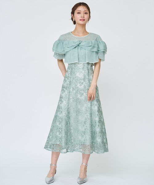AND COUTURE（アンドクチュール）の「チュールレイヤードスパンコールドレス（ドレス・レディース・ミント/ピンク/ブラック系その他・FREE）」の16枚目の写真