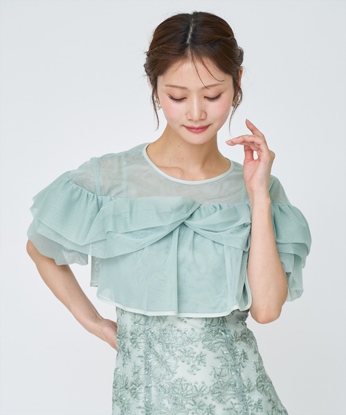 AND COUTURE（アンドクチュール）の「チュールレイヤードスパンコールドレス（ドレス・レディース・ミント/ピンク/ブラック系その他・FREE）」の21枚目の写真