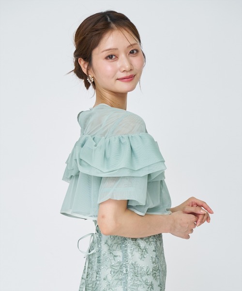 AND COUTURE（アンドクチュール）の「チュールレイヤードスパンコールドレス（ドレス・レディース・ミント/ピンク/ブラック系その他・FREE）」の22枚目の写真