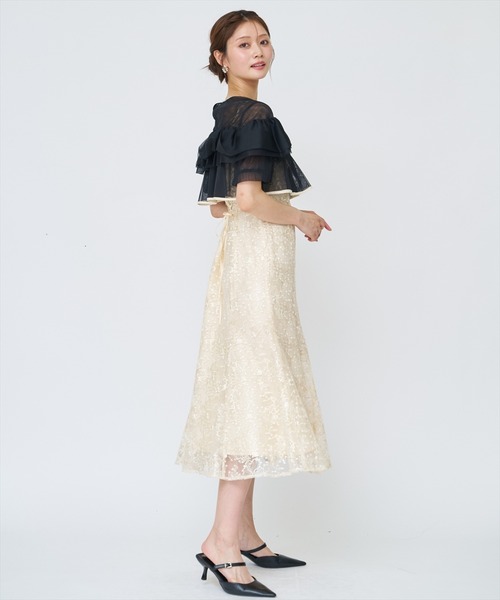 AND COUTURE（アンドクチュール）の「チュールレイヤードスパンコールドレス（ドレス・レディース・ミント/ピンク/ブラック系その他・FREE）」の6枚目の写真