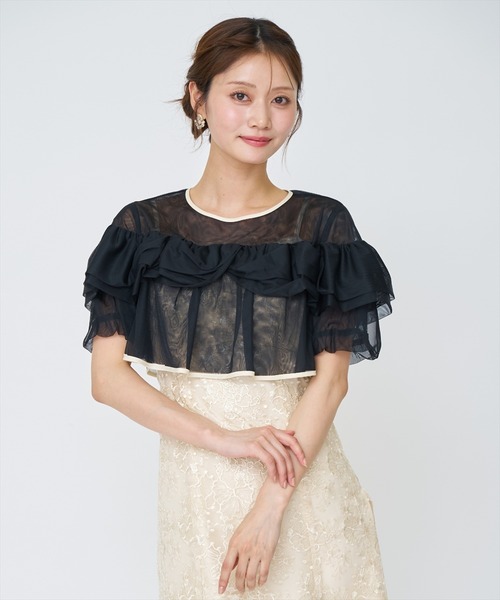 AND COUTURE（アンドクチュール）の「チュールレイヤードスパンコールドレス（ドレス・レディース・ミント/ピンク/ブラック系その他・FREE）」の8枚目の写真