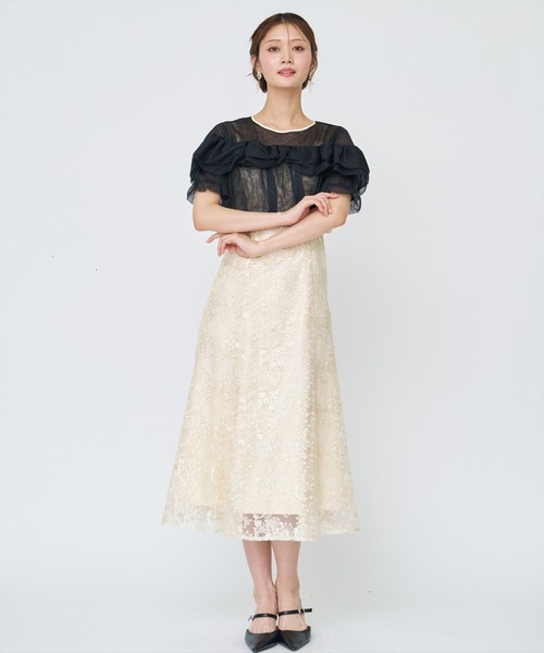AND COUTURE（アンドクチュール）の「チュールレイヤードスパンコールドレス（ドレス・レディース・ミント/ピンク/ブラック系その他・FREE）」の14枚目の写真