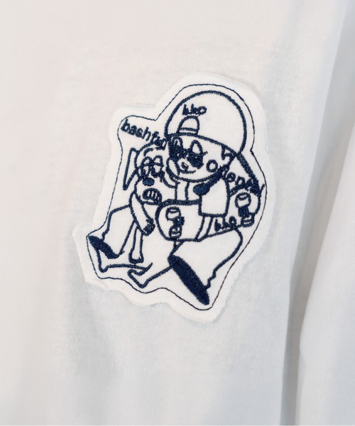 bashful base Oriental(バッシュフルベースオリエンタル)の「【bbO】オーバーサイズバッシュフルくんパッチT(Tシャツ/カットソー・メンズ・ホワイト/ライトグリーン/ブラック・MEDIUM/LARGE)」の21枚目の写真